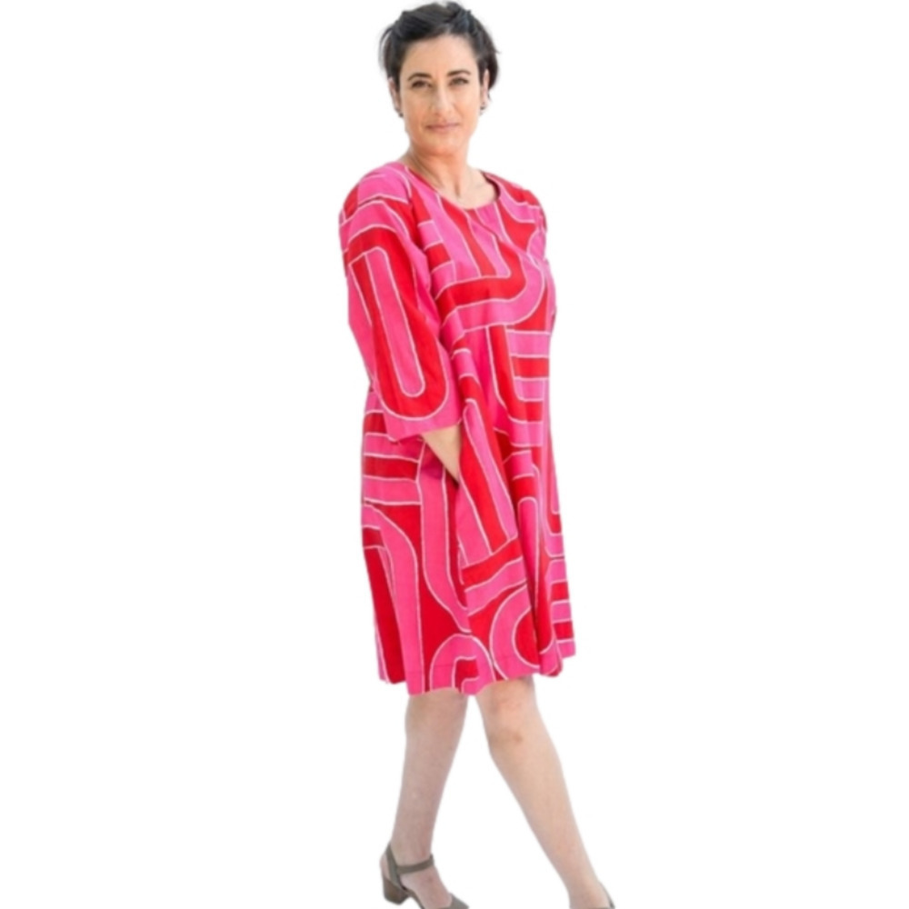 Two danes boutique a line dress small blue green